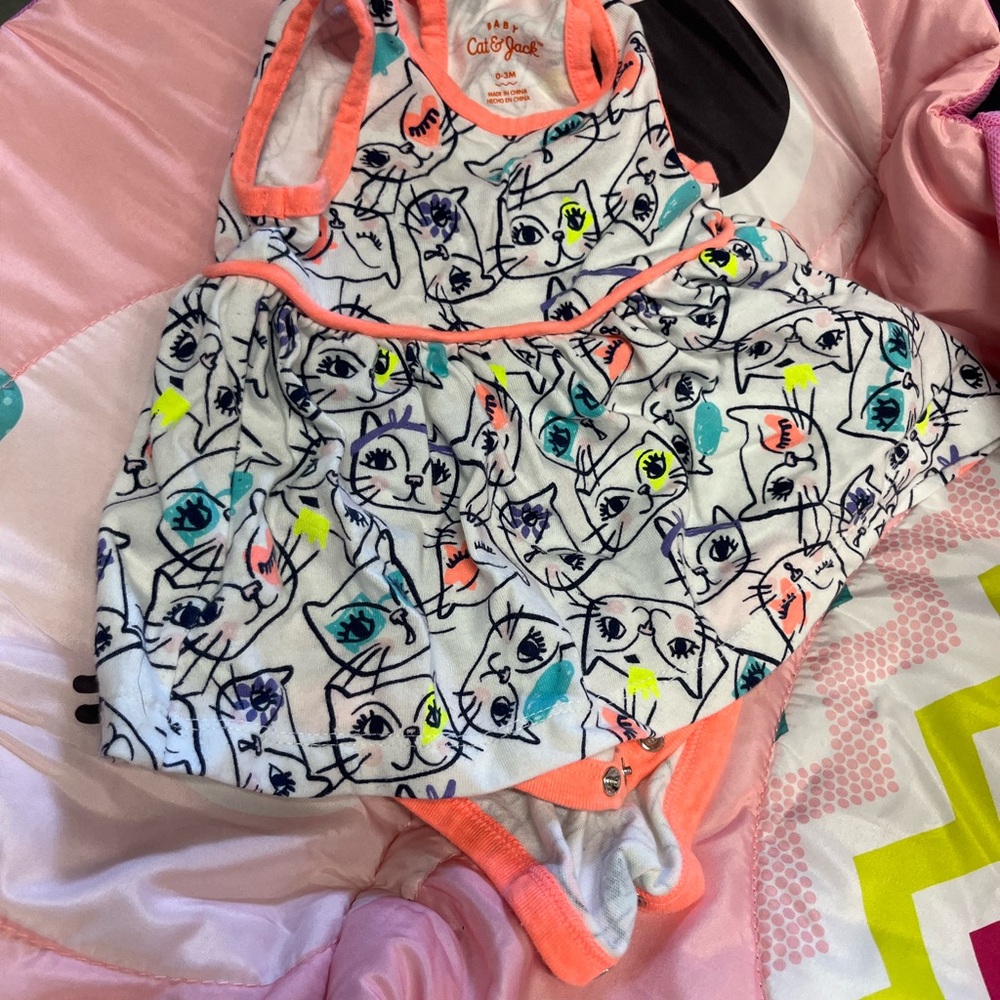 Cat & Jack Baby Outfit with Orange Trim